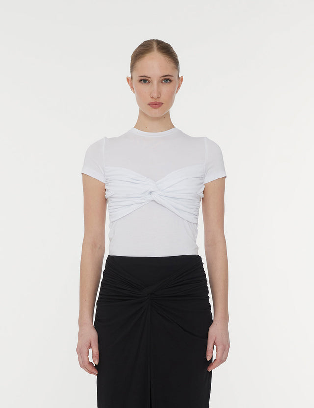 ROTATE - Fitted Twisted T-shirt