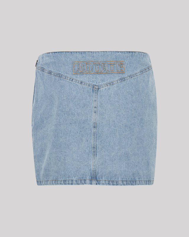 ROTATE - Denim Laced Mini Skirt