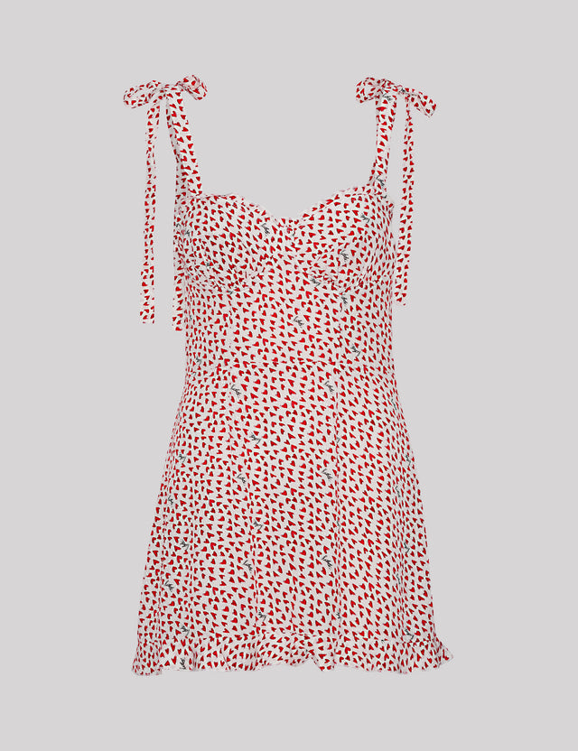 ROTATE - Printed Mini Ruffle Dress